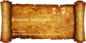 Kedves Heliodor névjegykártya